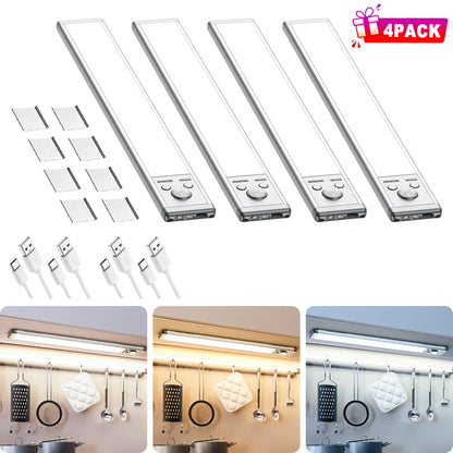 Motion Sensor Under Cabinet Light USB Rechargeable Magnetic Dimmable Night Light