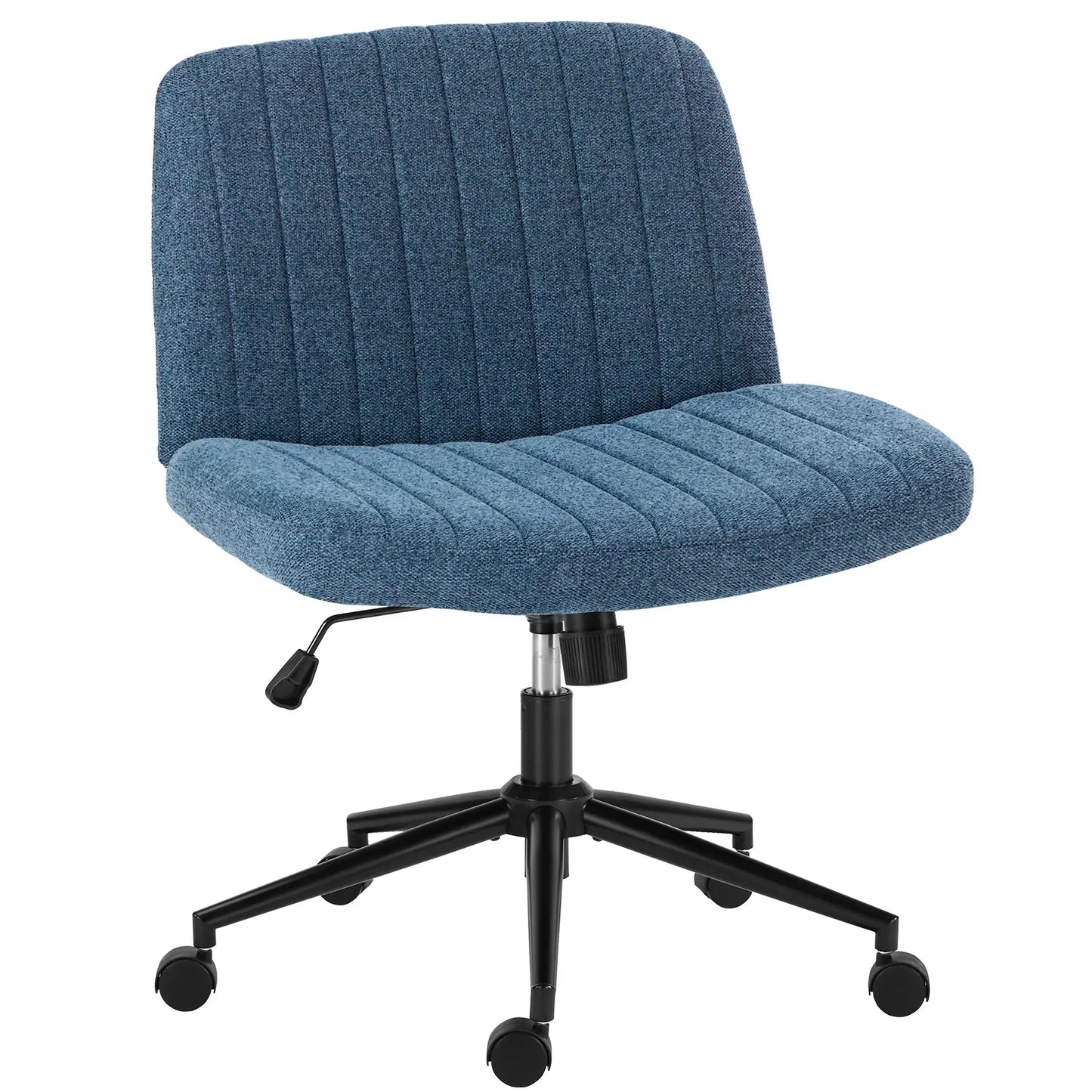 Wide Cross Legged Office Chair with Thick Cushion & 360° Swivel Design