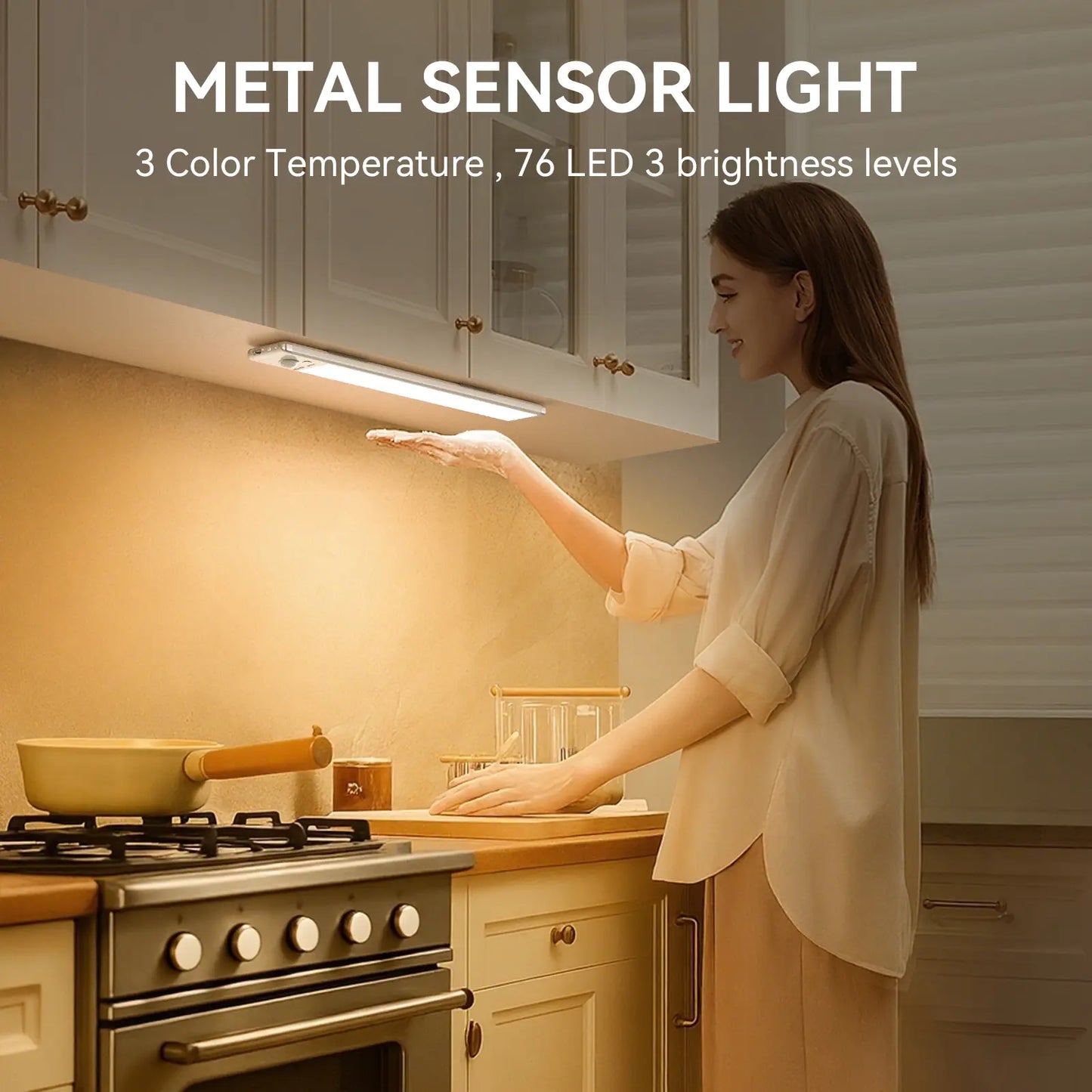 Motion Sensor Under Cabinet Light USB Rechargeable Magnetic Dimmable Night Light