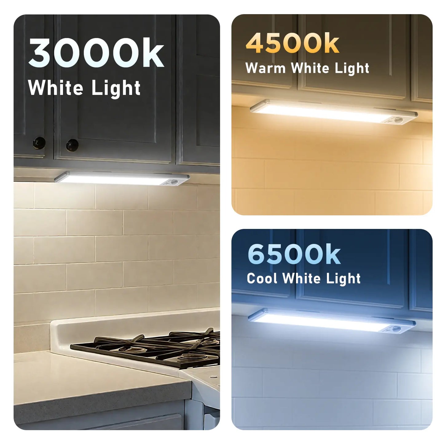 Motion Sensor Under Cabinet Light USB Rechargeable Magnetic Dimmable Night Light