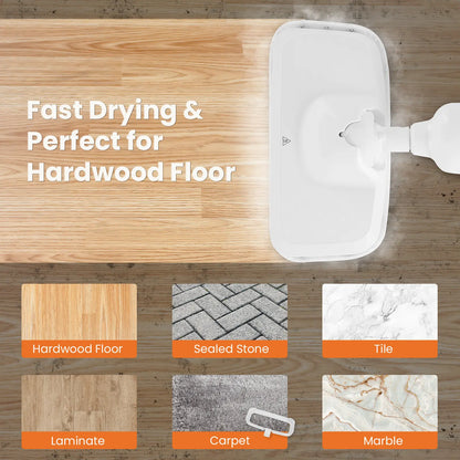 Lightweight Steam Mop Cleaner for Floors & Carpet with Washable Pads