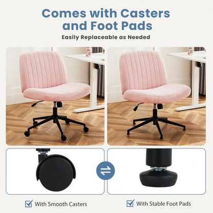 Wide Cross Legged Office Chair with Thick Cushion & 360° Swivel Design